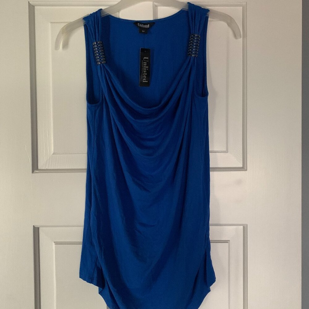 Unlisted by Kenneth Cole Blue Sleeveless Top Small (NWT)